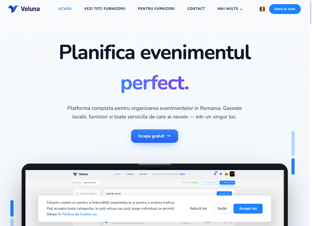 Veluna website preview